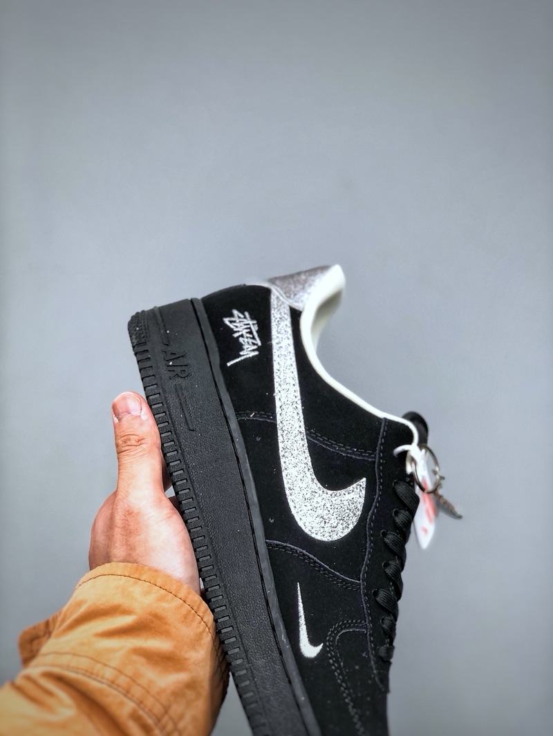 Stussy x Air Force 1 Black Suede