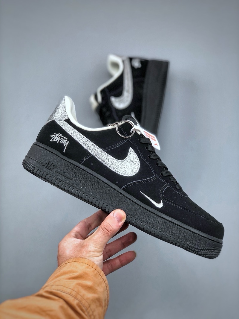 Stussy x Air Force 1 Black Suede