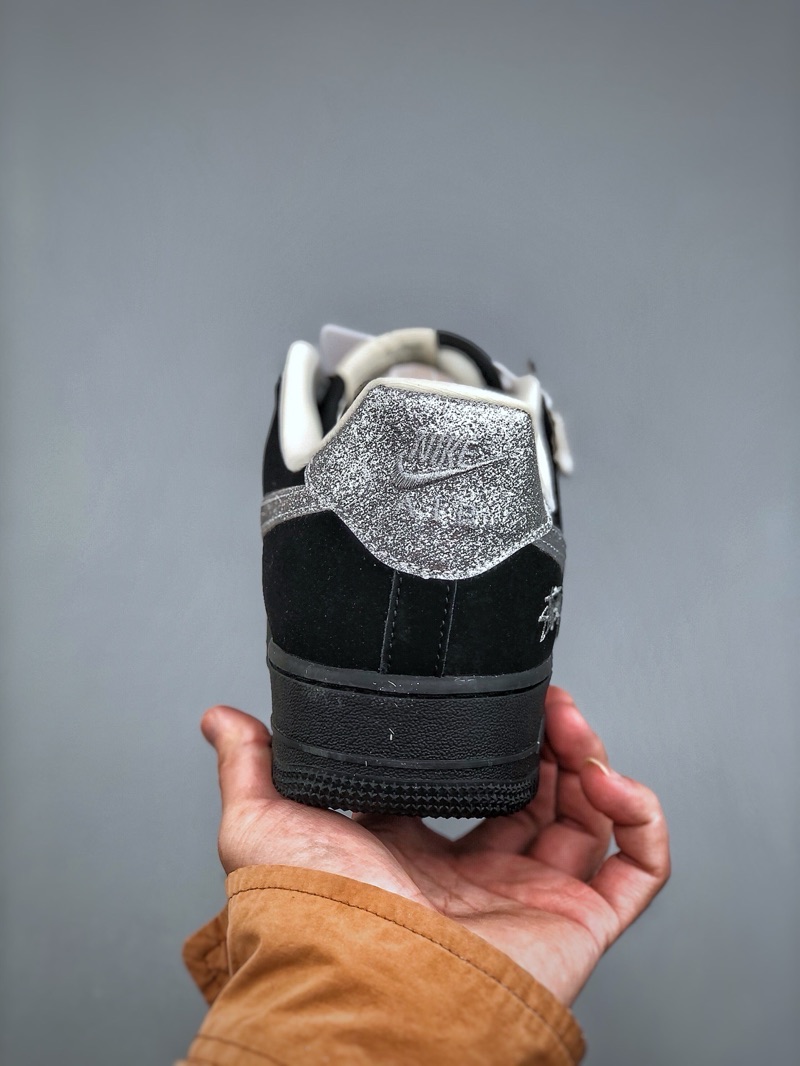 Stussy x Air Force 1 Black Suede